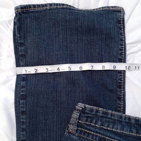 Common Genes Women's Junior's Dark Wash Back to School Flare Jeans - Size 12 - Picture 6 of 9